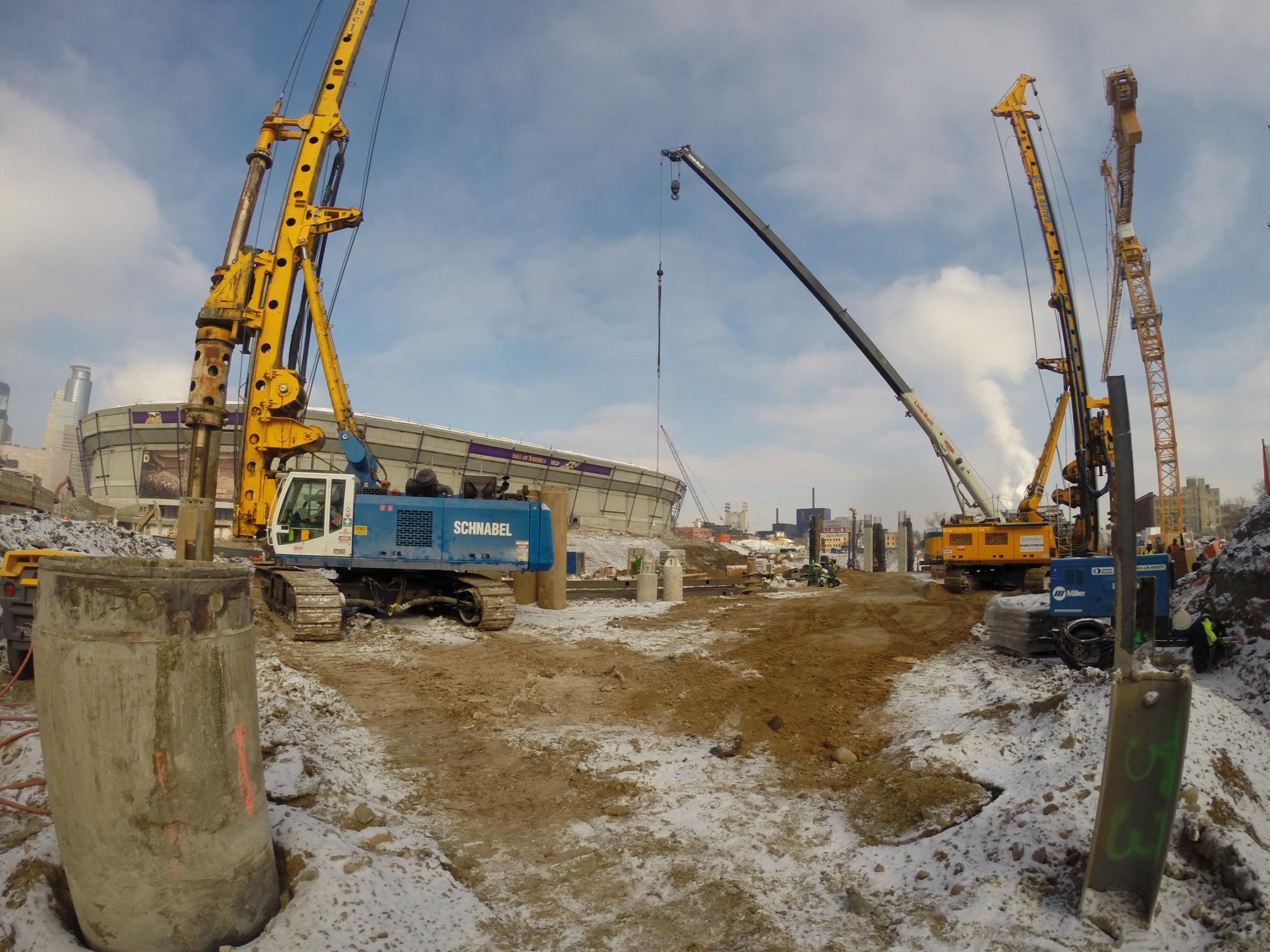 Earth Retention Work at Vikings Stadium Project Permanent Earth Retention System