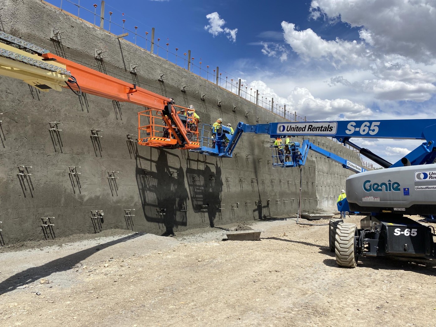 Permanent Facing Application at Debbie Smith CTE Academy Project Soil Nail Wall