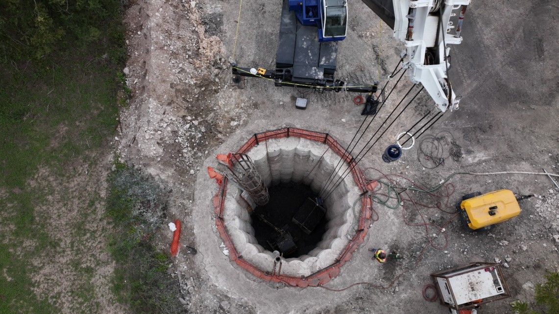 Receiving Secant Pile Shaft Secant Pile Shaft