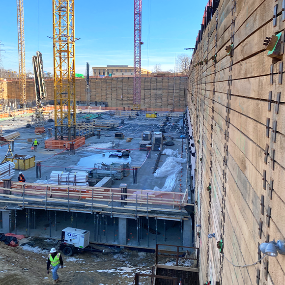 Reston Row East Promenade Project Temporary Shoring System