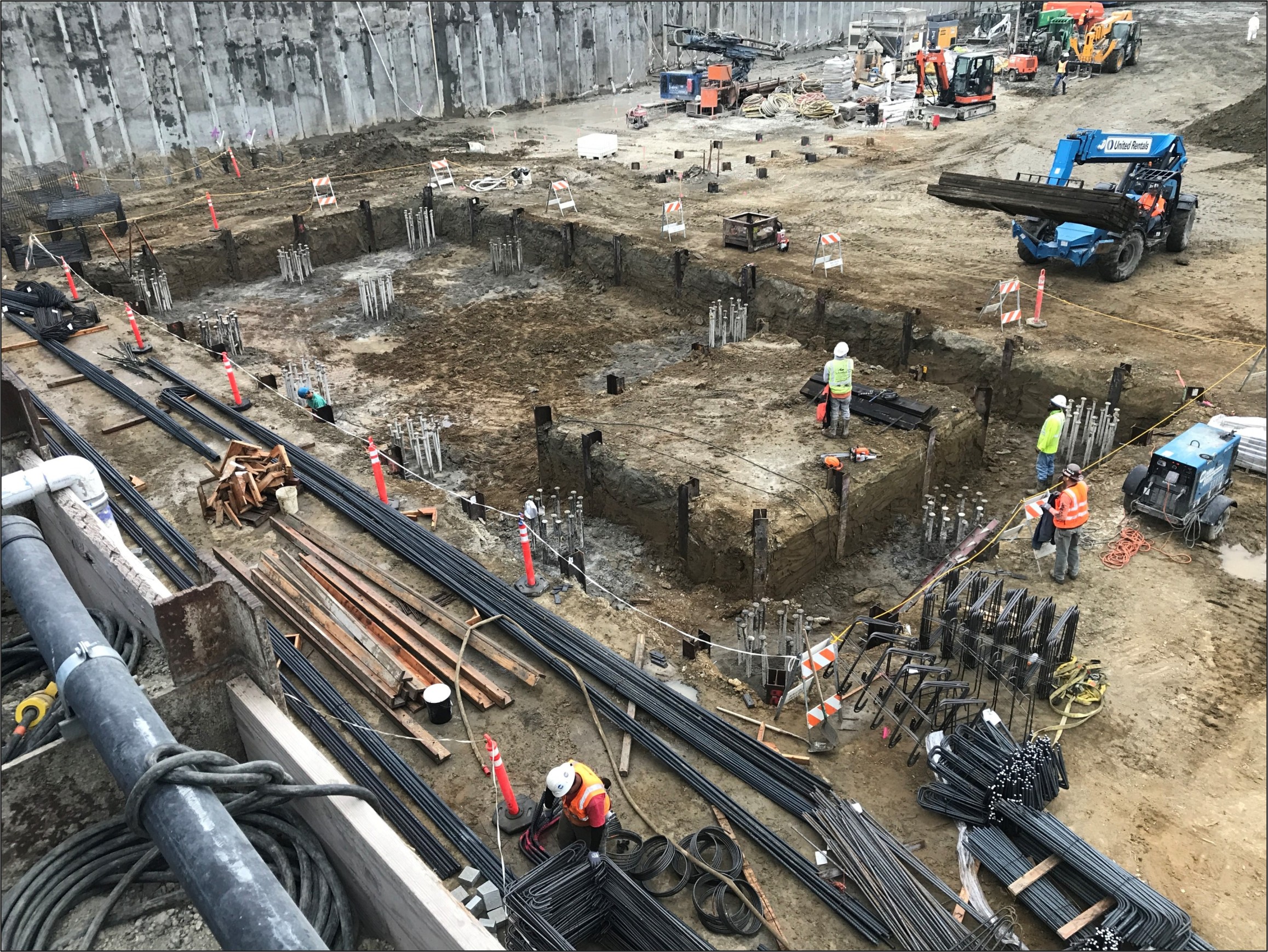 Shoring for large pile cap at Chase Center Project Excavation Support