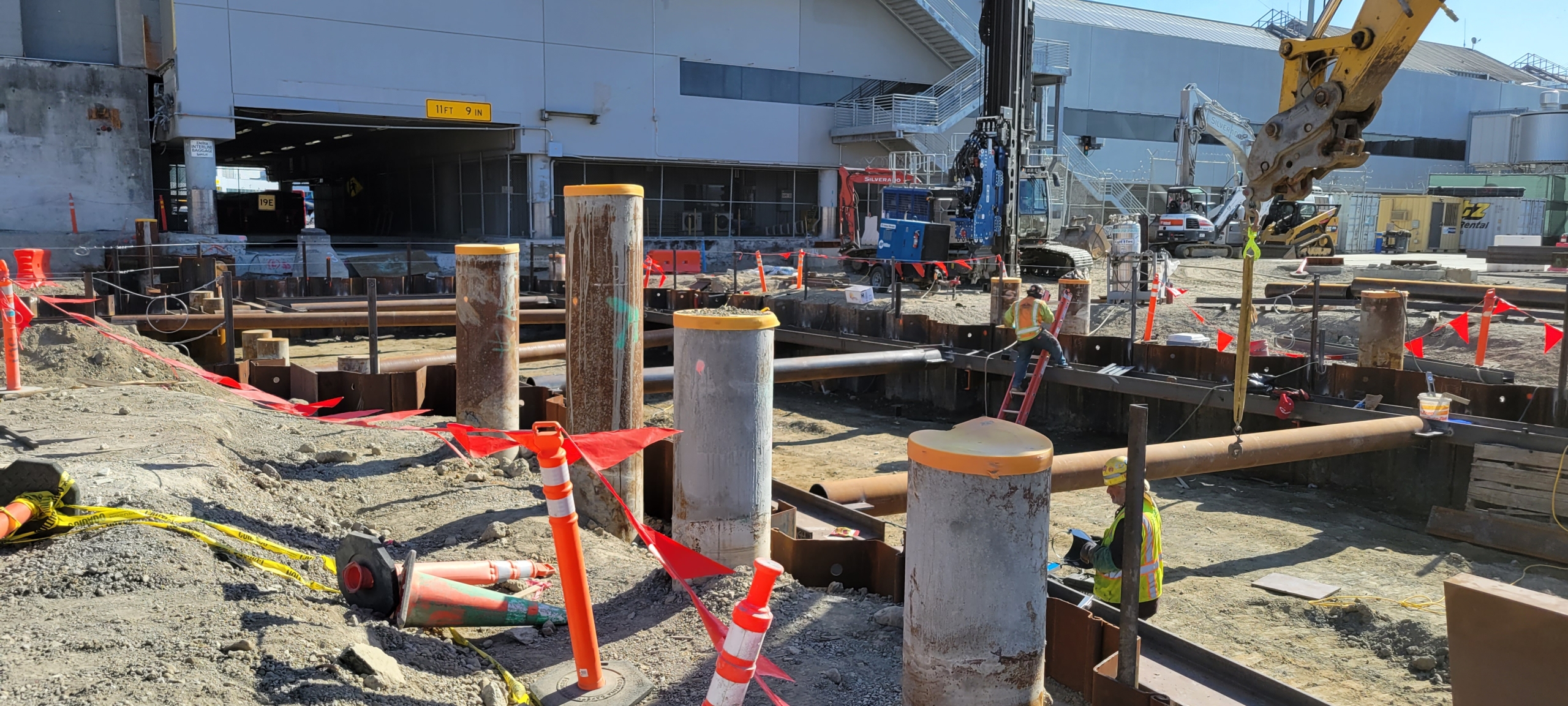 installed Foundation piles influenced sheet pile installation clamping technique Excavation Shoring