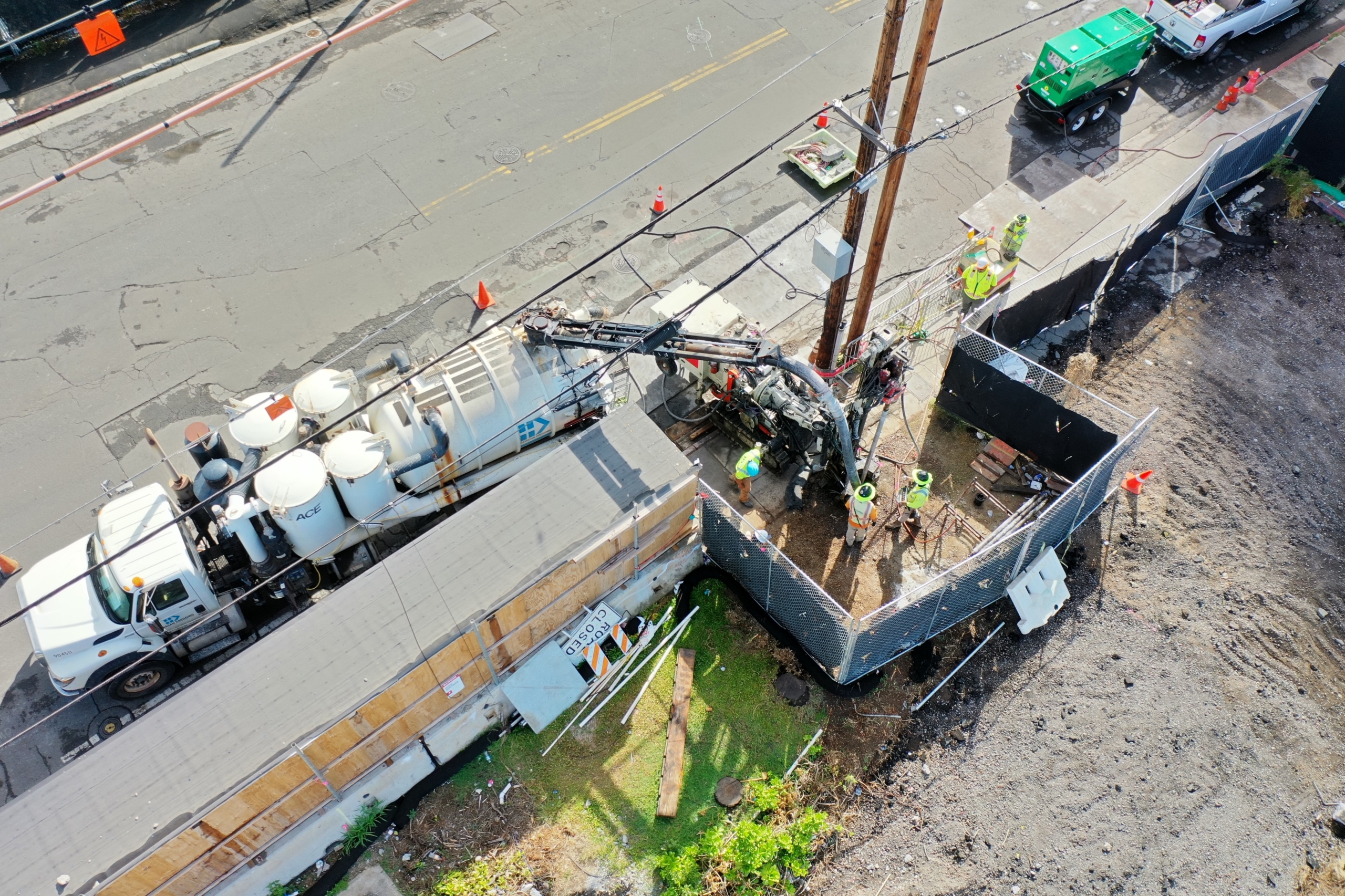 Aerial View of Jet Grouting Jet Grouting
