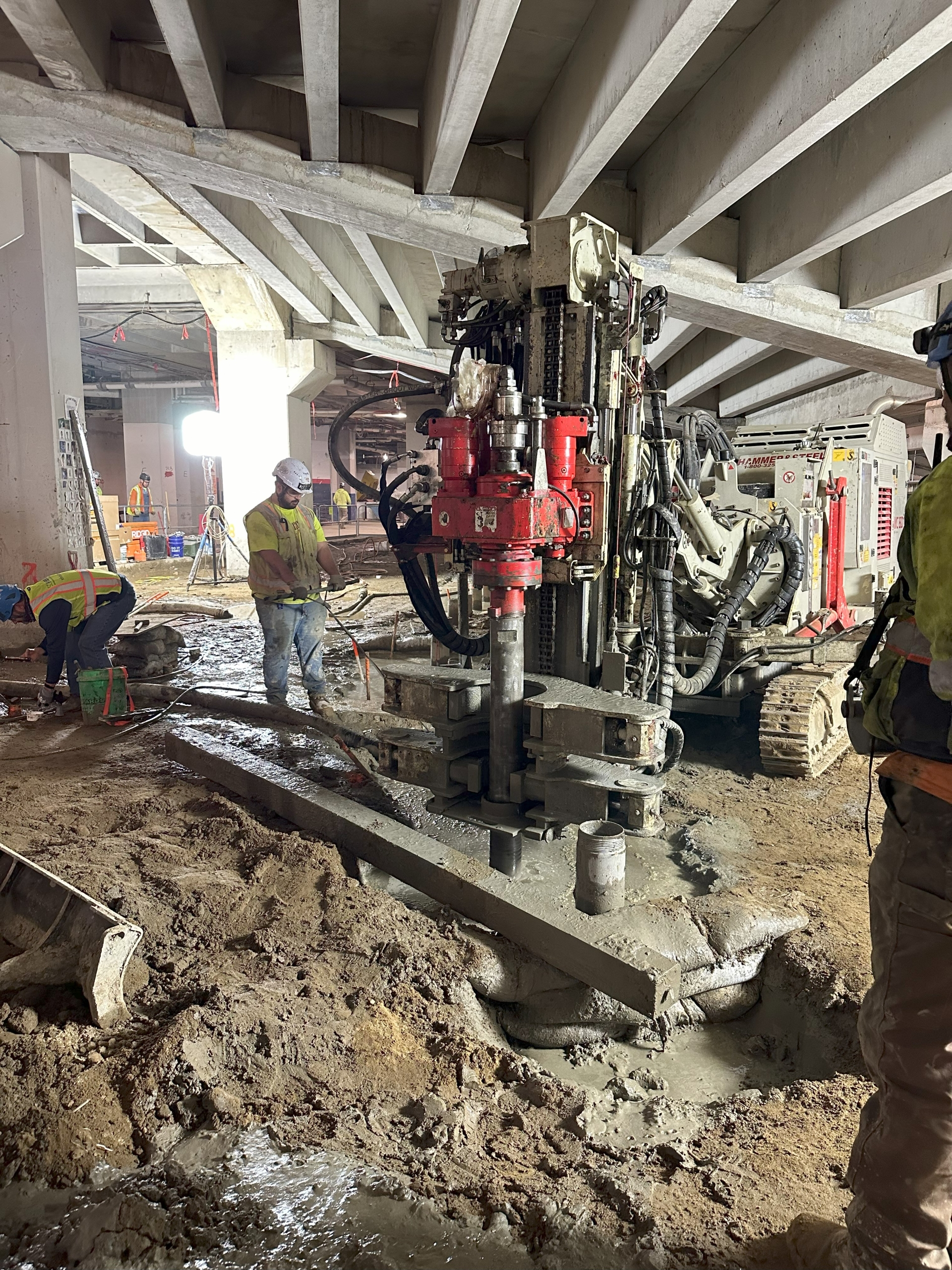Schnabel’s MC-8D soil mixing to final column depth temporary earth retention system