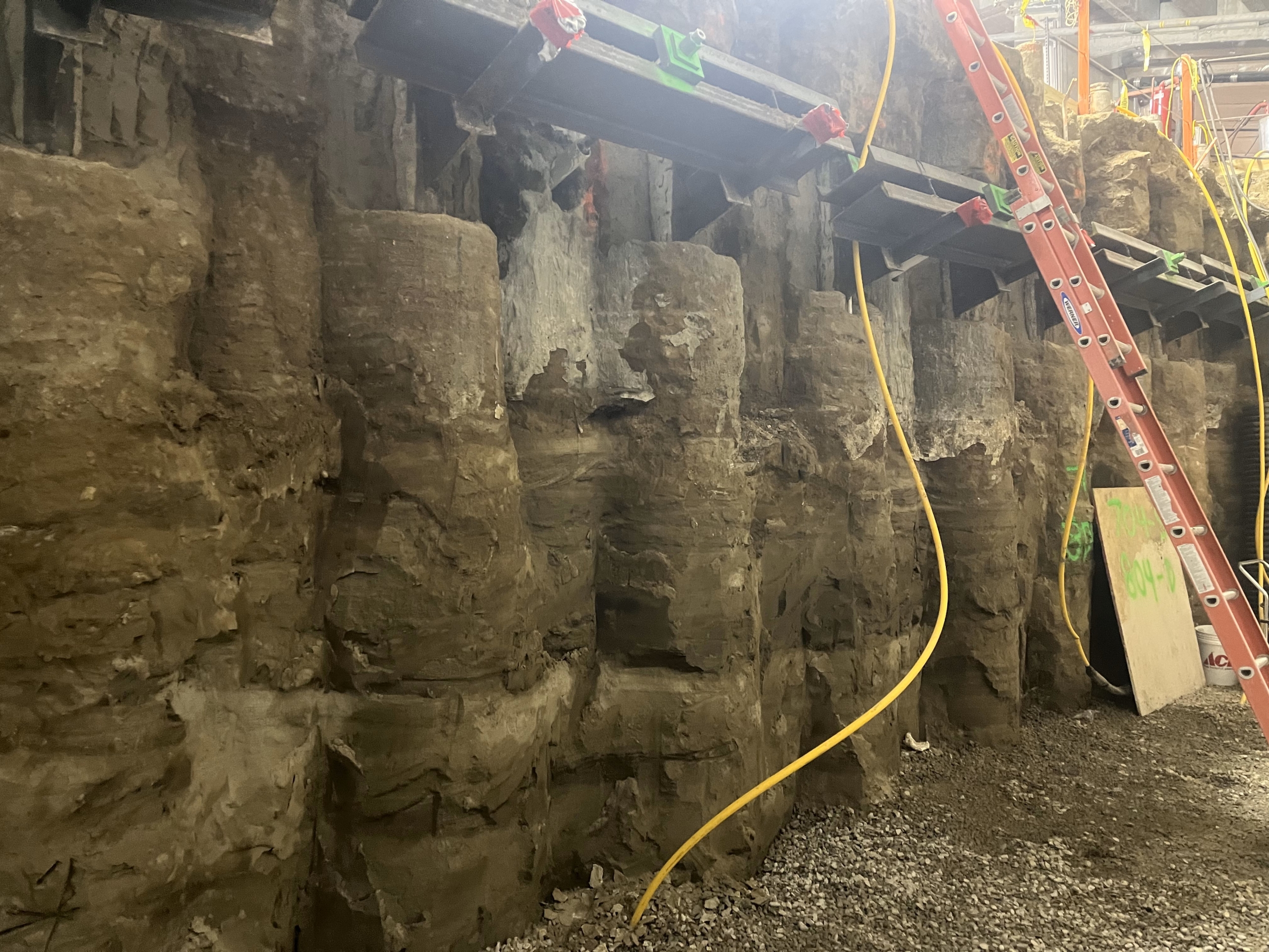 Schnabel’s soil mix columns and waled hollow bar tiebacks temporary earth retention system